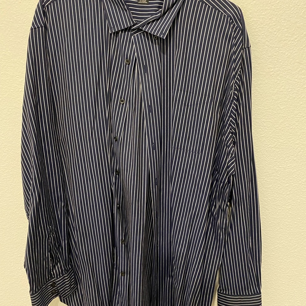 Men's Navy Blue Striped Shirt